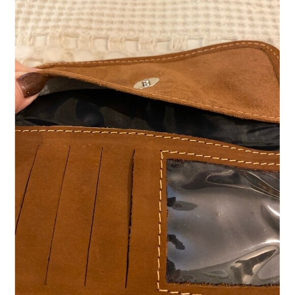 Mexican Handcrafted Wallet Clutch Trifold Embroidered Purse 4 Credit Card Slots - Picture 5 of 10